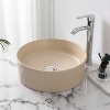 JONATHAN Y Element 14.75 in. W x 14.75 in. D Modern Designer Round Fluted Ceramic Bathroom Vessel Sink - 2 of 4
