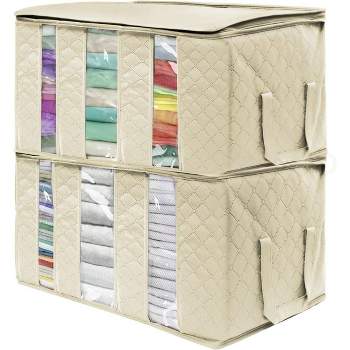 Foldable Fabric Storage Bins with Window, White, 3-Pack – STORAGEWORKS