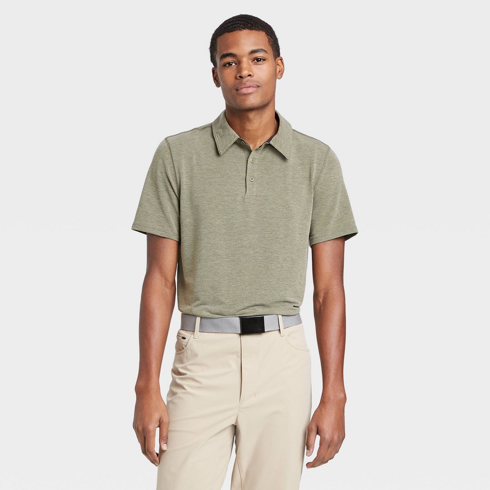 Men's Pique Golf Polo Shirt - All in Motion Olive Green XXL, Men's, Green Green was $22.0 now $12.0 (45.0% off)