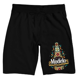 Modelo Colorful Tile Logo Men's Black Sleep Pajama Shorts - 1 of 3