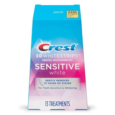 Crest 3D Whitestrips Sensitive White Teeth Whitening Kit with Hydrogen Peroxide - 13 Treatments