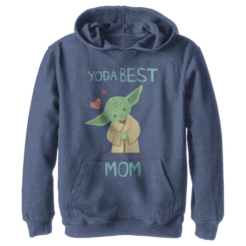 Boy's Star Wars Mother's Day Best Mom Yoda Pull Over Hoodie, 1 of 5