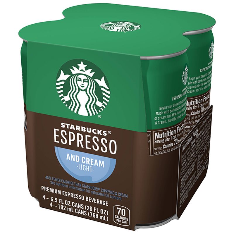 Starbucks Doubleshot Espresso Light Premium Coffee Drink - 4pk/6.5 fl oz Cans, 5 of 6