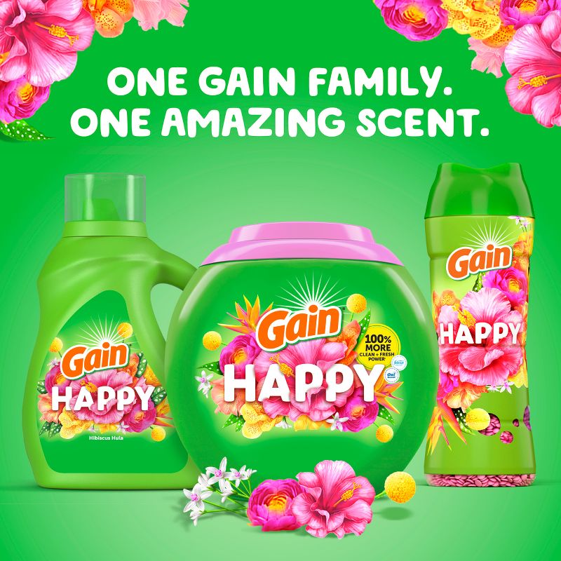 Gain Flings Hibiscus Hula HE Compatible Happy Laundry Detergent Soap Pacs, 5 of 12