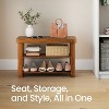 Shoe Rack Bench, 3-Tier Bamboo Shoe Storage Organizer, Entryway Bench, Holds Up to 286 lb, 11.3 x 27.6 x 17.8 Inches, for Entryway Bathroom Bedroom - 3 of 4