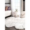 5'3"x7'6" Rectangle Loomed Solid Acrylic Area Rug White - nuLOOM - image 2 of 4