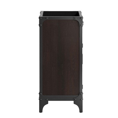 Black Metal and MDF Industrial Bathroom Vanity Cabinet