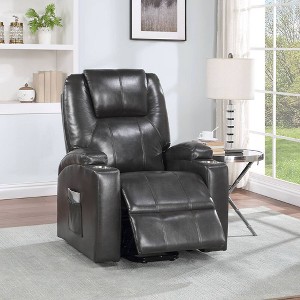 Acme Furniture Evander Leather Aire Reclining Sofa Gunmetal - 1 of 4
