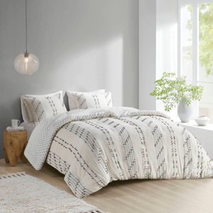 Sapphtopaz 3 Pcs Comforter Set Natural Cotton Jacquard Fabric Reversible Quilt Set 1 Quilt, 2 Pillow Shams, Machine Washable - 1 of 4