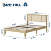 Bed Frame with Natural Rattan Headboard, Queen Size, 4 Storage Drawers, Wooden Slats, Boho-Style Cane Support, Metal Base - 2 of 4