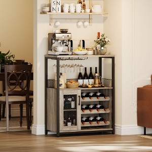 Jojoka Bar Cabinet,Large Capacity Liquor Cabinet with Storage,Adjustable Shelves for Glassware - 1 of 4