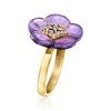 Ross-Simons 6.75 Carat Amethyst Flower Ring With .30 ct. t.w. Tanzanites in 18kt Gold Over Sterling - 3 of 4