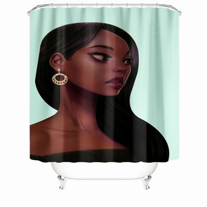 Long Hair Woman Shower Curtains for Bathroom Waterproof Fabric Bath Curtain Durable Soft Stylish Bathroom Decor 72x72 Inch - 1 of 1