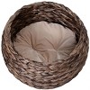 FURNIinspire Pet Crates And Houses Cat Bed with Cushions, Cat Basket Bed, High Cat House, Comfy Kitty Basket House, Gray, 16.5"*19.75"*23.5" - 4 of 4