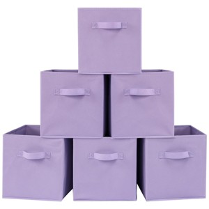 SEVOBAL 6pc Fabric Storage Cubes Organizer Heavy Duty Cube Storage Bin Clothes Storage Box Closet Baskets in Shelves Home, Multicolored, - 1 of 4