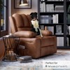 Manual Recliner Chair, Wide 22" Seat Width Leather Recliner w/Comfortable Arms and Cup Holders for Living Room CF8011 - 3 of 4