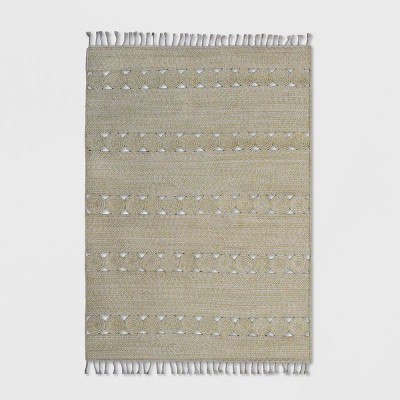 Braided Rectangle Tassels Outdoor Rug Neutral - Opalhouse™