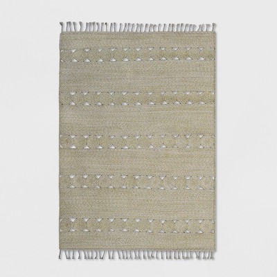 5' x 7' Braided Rectangle Tassels Outdoor Rug Neutral - Opalhouse™