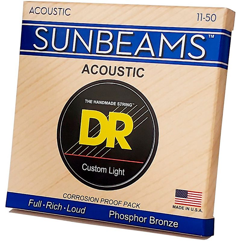 DR Strings Sunbeam Phosphor Bronze Medium Lite Acoustic Guitar Strings, 3 of 4
