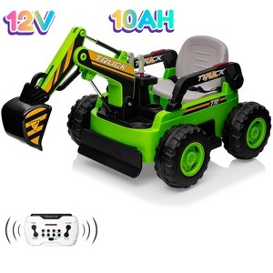 Jojoka 12V Ride On Excavator for Kids with Remote Control, Realistic Electric Digging Arm, 4WD, Music,Lights, Electric Car Toy for Boys Girls - 1 of 4