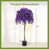 Tangkula 53" Artificial Azalea Tree Faux Floral Plant w/ Red Azalea Flowers Nursery Pot - 3 of 4