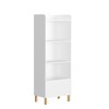PAGED 4-Tier Kids Bookshelf,Kids Bookcase with Natural Pine Legs,Toy Organizer & Display Shelf for Bedroom,White - 4 of 4