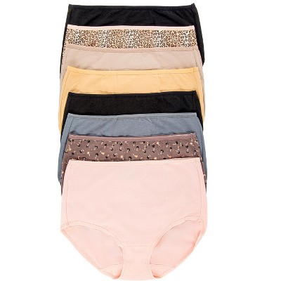 Felina Women's Cotton Modal Hi Cut Panties - 8-pack (newsprint, Large) :  Target