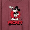 Women's - Disney - Mickey Heritage Lightweight French Terry Wide Neck Long Sleeve Shirt - 2 of 4