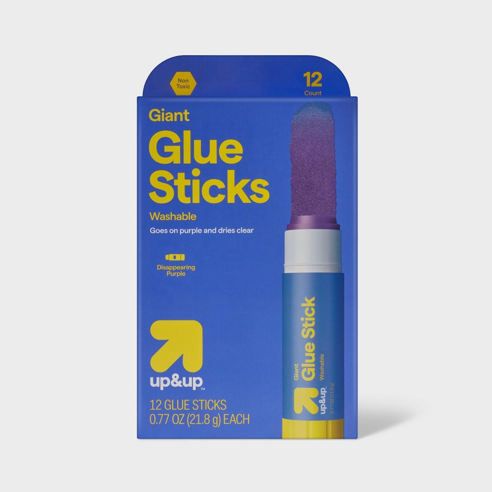 12ct Giant Glue Sticks Disappearing Purple - up&up™