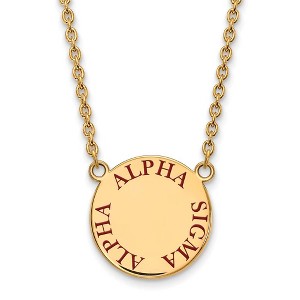 Black Bow Jewelry 14k Yellow Gold Plated Sterling Silver Alpha Sigma Alpha Greek Life Necklace 18 Inch - 1 of 4