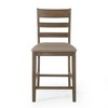 Farmhouse Upholstered Wood Counter Stools Set of 2, Ladder Back Design with Durable Rubberwood Frame for Kitchen or Home Bar - 4 of 4