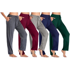 Blue Ice Women's Loose  Fit Classic Lounge Pants-5 Pack - 1 of 3