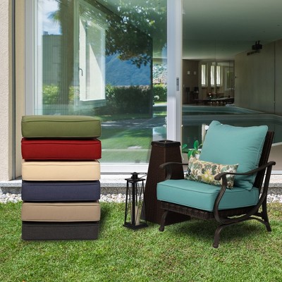 Aoodor 22'' x 24'' Blue Olefin Fabric Outdoor Chair Cushion Set