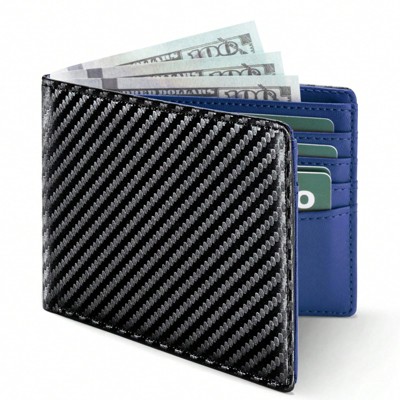 BEAFUP Men's Thin Wallet,Simple Leather RFID-Blocking Dual Folding Credit Card Holder Gives For Men Mini Wallet,Coin Wallet