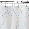 Kate Aurora Blue, White & Frosted Clear Moroccan Medallion Peva Vinyl Eco Friendly Shower Curtain - Standard Size - 2 of 4