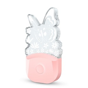 YANSUN 0.5W Plug-in Light-Controlled Night Light, Butterfly Design, Pink, Acrylic, RGB + Gradient, U.S. Two-Prong Plug - 1 of 4
