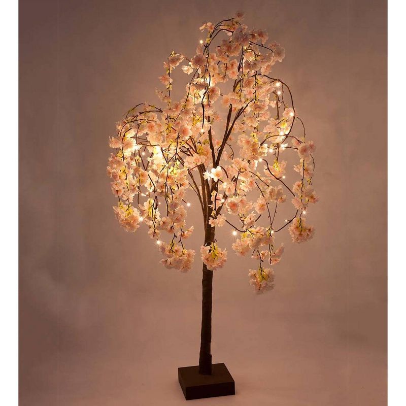 Plow & Hearth - Small Lighted Faux Weeping Cherry Tree Home Decor - Use Indoors or Outdoors, 3 of 6