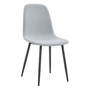 Dexmalle Set of 4 Comfortable Linen-Cotton Dining Chair,Light Gray - 1 of 4