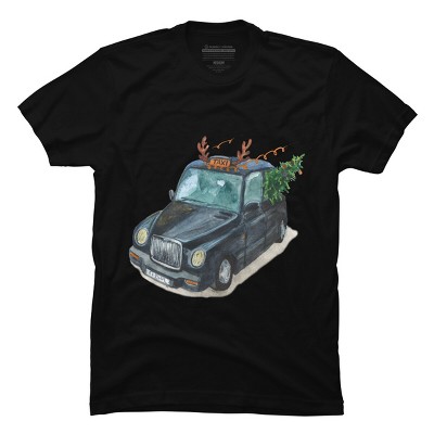 Men's Design By Humans Christmas Cab By ValerieShephard T-Shirt