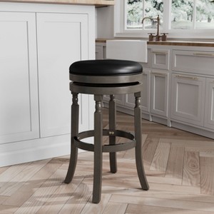 NicBex 30" Fabric/Leather Swivel Bar Stools,Counter Height Bar Stools with Padded Seat,360° Rotating Barstools for Kitchen Island & Home Bar - 1 of 4