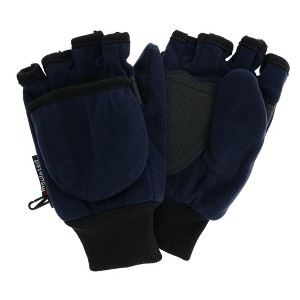 CTM Kids' and Teens' Fleece Convertible Fingerless Winter Mitten / Gloves - 1 of 4