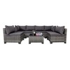 FIONECA Deluxe 7-Piece Patio Furniture Set ¨C Gray Rattan Outdoor Sectional Sofa with Gray Cushions & Coffee Table - 4 of 4