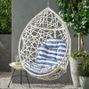 Hanging Egg Swing Chair, Rattan Egg Hanging Chair Hammock Egg Chairs With Plush Waterproof Cushion, Tear Drop Hanging Chair For Indoor Outdoor - 2 of 4