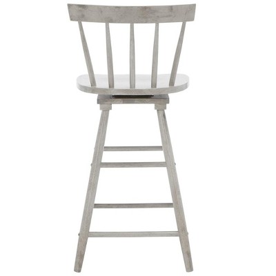 Gray Wood Swivel Windsor Counter Stool