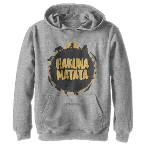 Boy's Lion King Hakuna Matata Jungle Sun Pull Over Hoodie - 1 of 4