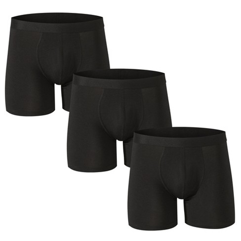 Mens Ice Silk Boxer Briefs Underwear Male Breathable Fly Front