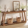 Lantine 63-Inch Solid Wood Console Table, 2-Tier Entryway Table, Narrow Sofa Table Behind Couch for Living Room, Hallway - 2 of 4