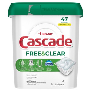 Cascade Free & Clear Pods Dishwasher Detergents - Lemon Essence - 1 of 4