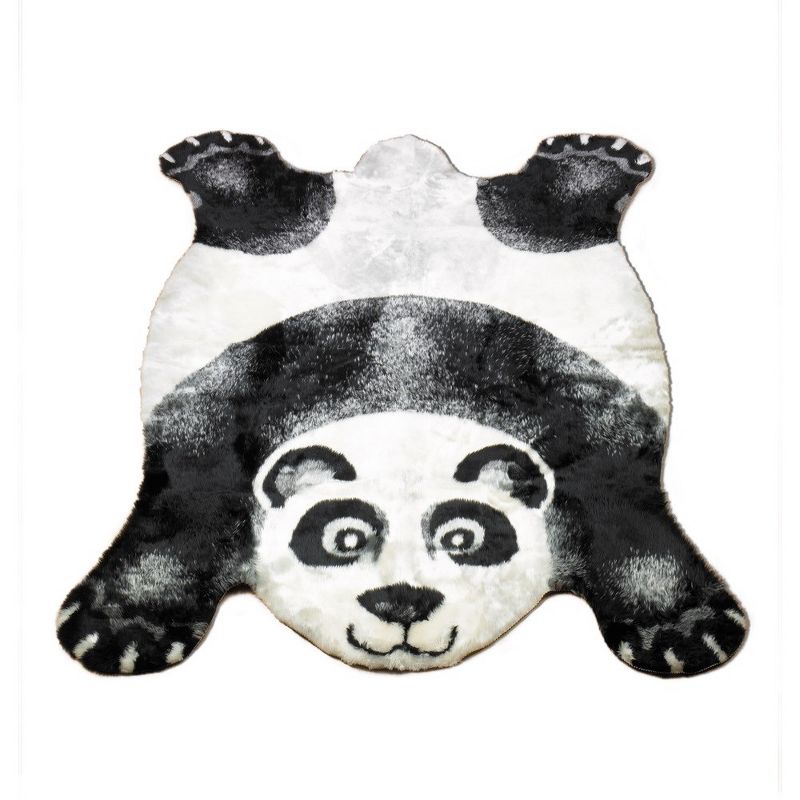 Walk on Me Faux Fur Super Soft Kids Panda Bear Rug Tufted With Non-slip Backing Area Rug, 1 of 5