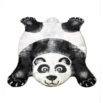 Walk on Me Faux Fur Super Soft Kids Panda Bear Rug Tufted With Non-slip Backing Area Rug